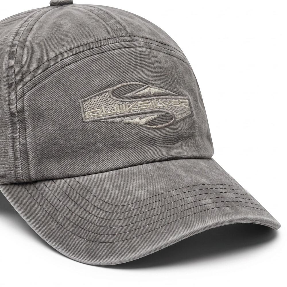 Vintage 90s Quiksilver Snapback Logo 5 Panel Embroidered Hat USA Made Surfwear